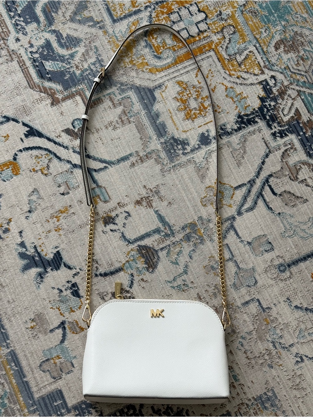 Optic White Michael Kors Large Dome Crossbody Bag - Picture 4 of 12